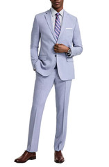 DKNY Men’s Suit 38R 31×32 Light Blue Modern Fit Stretch Wedding Prom NWT $395
