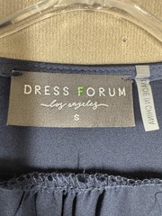 Dress Forum Satin Dress Size Small Navy Wrap Long Sleeve Mini Cocktail Club
