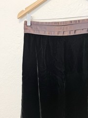 Vintage Skirt Maxi Black Velvet Bronze Satin Renaissance Whimsigoth Goth 70s 12