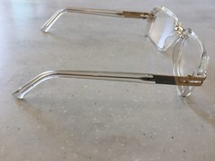 New Cazal Square 6004 004 Transparent Frame Demo Lenses Missing a BridgeScrew