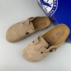 Birkenstock Boston Soft Footbed Clog Taupe Suede Unisex Comfort Slip-On Sandals