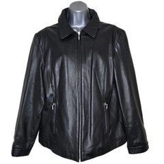 Wilsons Leather Maxima Black Genuine Leather Moto Jacket