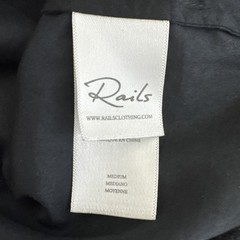 Rails Women’s M Featherweight Semi Sheer Babydoll Blouse Black Ruffles EUC