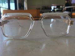 New Cazal Square 6004 004 Transparent Frame Demo Lenses Missing a BridgeScrew