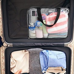 Cosywell Clear Toiletry Bag Quart Size 2Pcs Travel Makeup 2L,