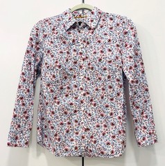 Talbots Blouse Womens Sz Petite P Paisley Floral Long Sleeve Botanical Garden