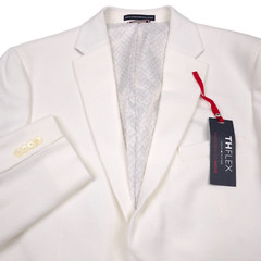 $295 Tommy Hilfiger Conrad Solid White Textured Blazer Jacket Mens Size 42R