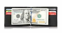 RFID Men’s Leather Slim Bifold Money Clip Wallet Front Pocket Credit Card Holder