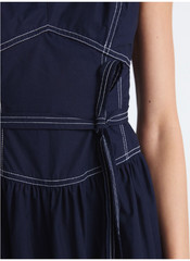 Free Assembly Women’s Sweetheart Belted Cotton Utility Midi Dress – Size M