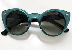 Stunning Blue Polycarbonate Lenses Round Cat Eyes Sunglasses Rare