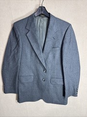 VTG Evan Picone 39S Slim Dark Gray Wool Blazer Gaberdine Twill Heavier Fabric