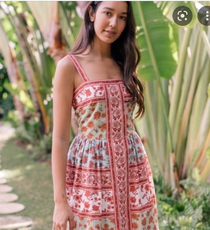 Gal Meets Glam Gianna Patchwork Printed Sundress Size 6