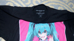New Women’s XS For Fans By Fans Digital Popstar Hatsune Miku Tee Black T-Shirt