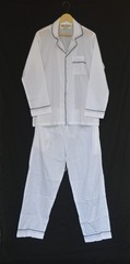 Size Medium White Plain 100%Cotton Unisex Pajama Set TARRIF FREE✅0%CHARGE PJ-40*