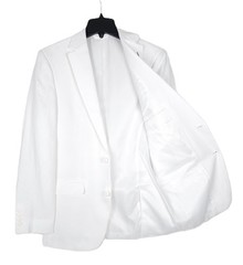 Bar III Mens Slim Fit Linen Sport Coat Blazer 40R White Solid NWT