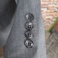 Joseph Abboud Custom 2 Piece Suit Mens 46S 40X27 Gray Nailhead Peak Wool