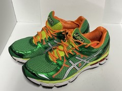 ASICS GEL Mens GT-2000 2 Classic Green White Orange Clownfish Running Shoe-11.5