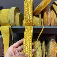 Handmade Gold Wire Thread Mylar Oak Leaf French Braid Lace Trim Wide 4cm | 25m