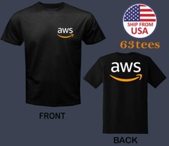 AWS Amazon Web Services Men’s Black Size S to 5XL