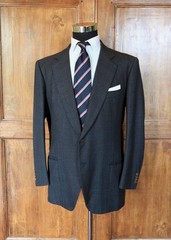 Bespoke Neapolitan charcoal PoW suit 54EU/44UK
