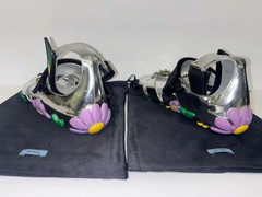 AUTHENTIC PRADA! Specchio Flower Sandals: Athletic Strap/Metal-EU 39 US 8.5
