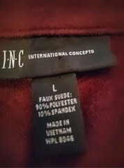 I.N.C. International Concepts Burgundy Moto Peplum Jacket Zip Pockets Women L