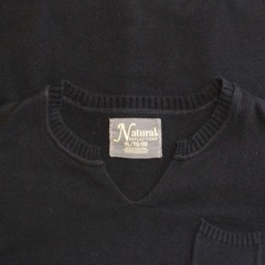 Natural Reflections $XL $49 Black Notched Neck Chest Pocket Cotton Blend Sweater