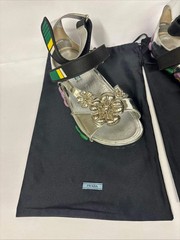 AUTHENTIC PRADA! Specchio Flower Sandals: Athletic Strap/Metal-EU 39 US 8.5