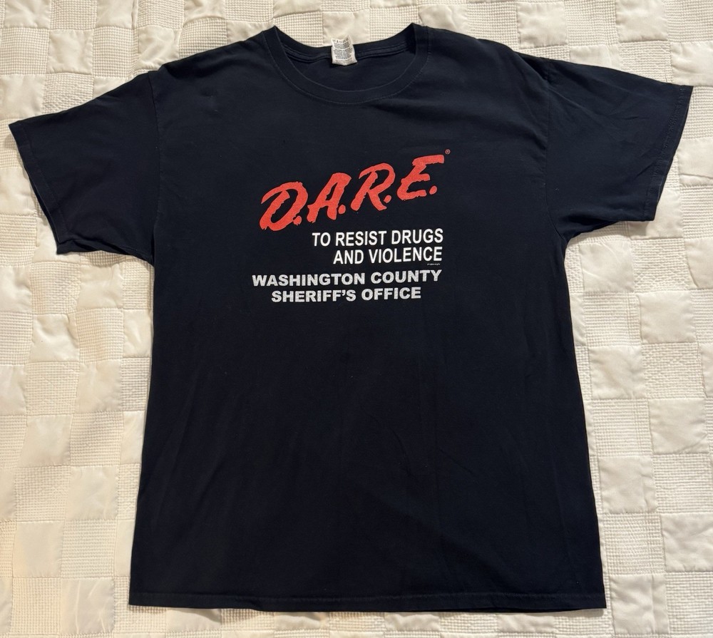 Vintage D.A.R.E. Shirt Mens L Black Resist Drugs And Violence