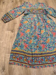 R.Vivimos Boho Floral Print Tassel Tie Front Midi Dress MEDIUM Boho Hippie✨