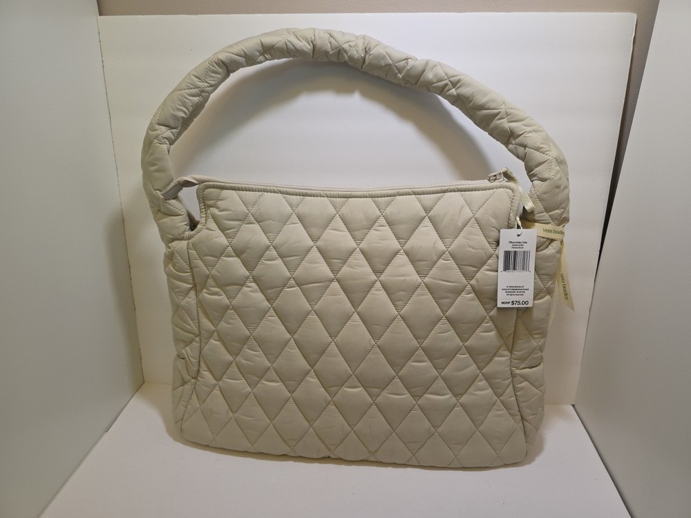 Vera Bradley Pumice Stone Tifton Hobo Tote Bag Inside Print NWT