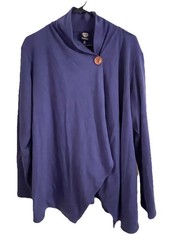 Women’s One-Button Fleece Wrap Cardigan Size 2X
