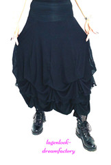 MYO Lagenlook Dream Clouds Tie Balloon Skirt MESH & Jersey Black 42 44 46 48