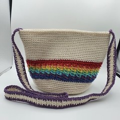 Handmade Crochet Bag With Zipper, Cross Body Bag ,Eco-Friendly