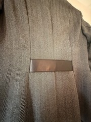 Tom Ford Gucci Black Ivory Herringbone Wool Leather Skirt Suit IT 40/42 US 6-8