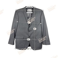 Bocaccio Uomo Mens 46R Size Black Solid Polyester Blazer Pockets Double Button