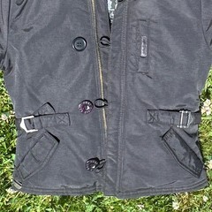 Baby Phat Girlz Girls Black Hooded Puffer Jacket Faux Fur Trim Logo Size 4 Y2K