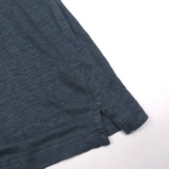 Bloomingdales Linen Polo Shirt Mens Large Dark Slate Green Johnny Collar NWT