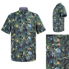 WEIV Men’s Casual Jungle Floral Print Button Down Short Sleeve Shirts WS7014