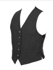 Men’s Charcoal Grey Vest Men’s 100% Wool Wedding Vest from 34 to 54″ Chest Sizes