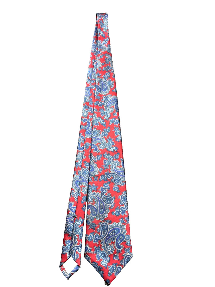 Etienne Aigner Men’s Vintage Tie Red And Blue Paisley 100% Imported Silk. USA