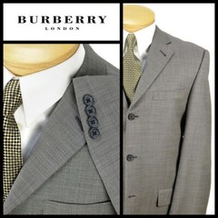 Burberry London Mens Three Button Sport Coat Size 40R Grey Wool Nailhead USA