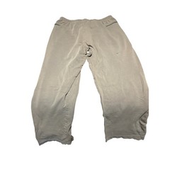 Nike Women Wide Leg Cropped Sweatpants Gray Medium 8-10 Drawstring Zip Pockets