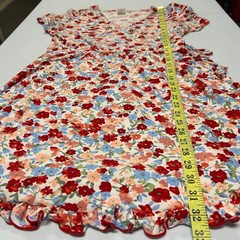 NOBO Floral Wrap Dress Juniors L Ruffle V Neck Midi Jersey Knit Cottagcore Event