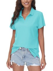 UPF50+ Women’s Tennis UV Shirts Outdoor Golf Sport Sun Protection Polo Shirts US