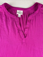 St. John’s Bay Fuchsia Split V-Neck Henley Tunic