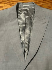 NWT! Mens Reiss Relief Slim Fit Single Button Peak Lapel 3-Piece Suit 38R 32W