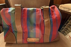 Pre-Owned Jeffrey Banks Striped Purse Bag Handbag L12″ W9″ H8″ Great Condition