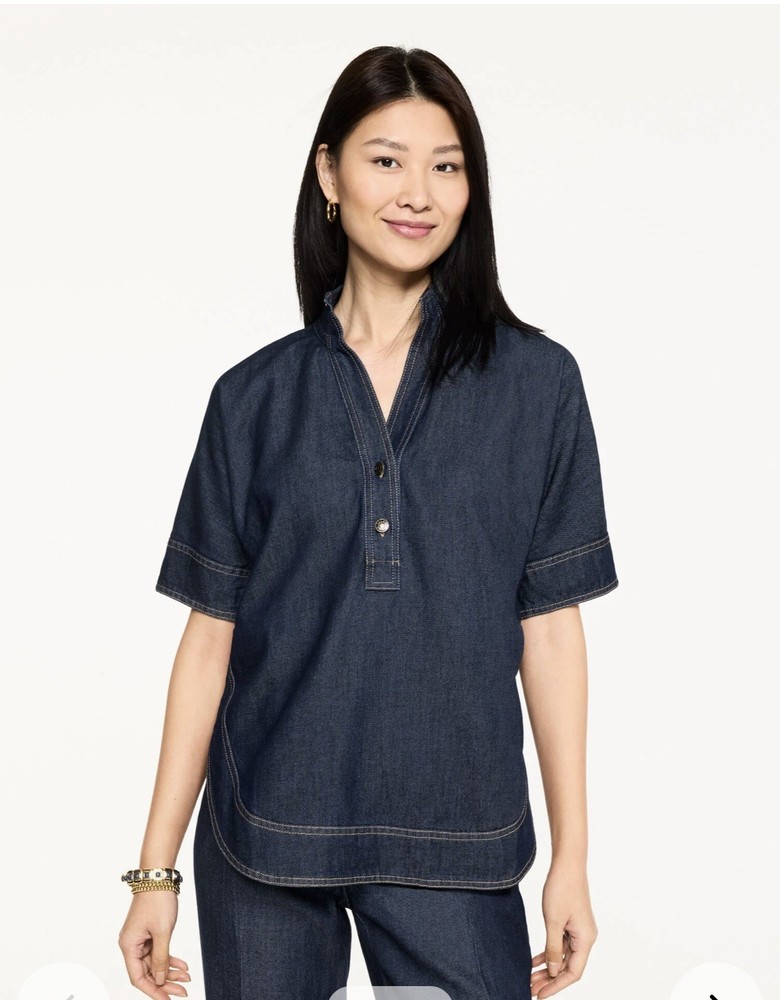 Dolman Sleeve Denim Tunic Talbots Large NWOT Never worn