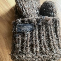 Vintage Wool Knit Gloves Brown Fair Isle Pattern Warm Winter Hand Wash Only